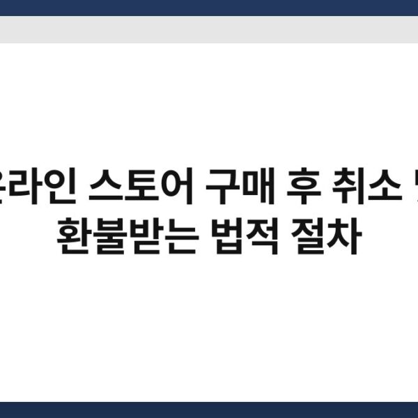 온라인 스토어 구매 후 취소 및 환불받는 법적 절차